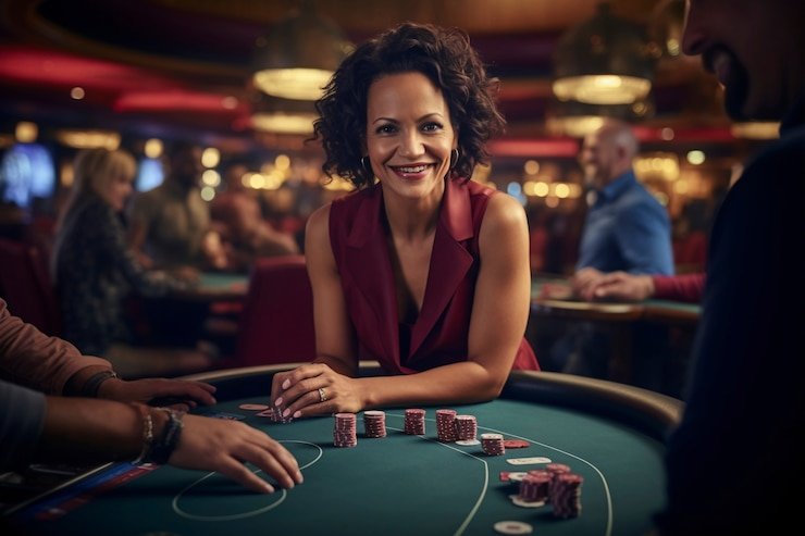 Tampilan meja live casino dengan dealer langsung di platform menaratoto untuk pengguna Indonesia